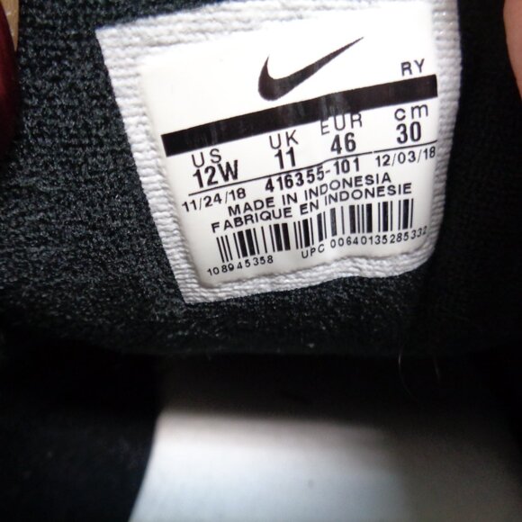 NIKE AIR Monarch IV 4E Men's size 12W Black/White Trainers Sneakers - Picture 5 of 10